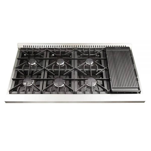 Forno®Alta Qualita 48" Gas Range in Stainless Steel Manual Ignition