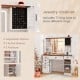 Farmhouse Vanity Desk with Lighted Mirror and 3 Doors