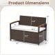 Outdoor Storage Bench Deck Box Patio Furniture with Cushion