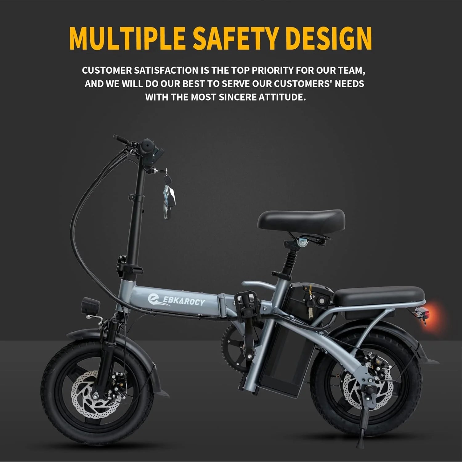 Ebikes for Adults, 400W Motor 22MPH Max Speed, 14�� Tire, 48V 15AH Removable Battery for Electric Bike, Multi-Shock Absorption, City Commuter, Foldable Adult Electric Bicycles