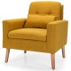 Linen Fabric Single Sofa Armchair with Waist Pillow for Living Room
