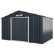 11 x 8 Feet Metal Storage Shed for Garden and Tools with 2 Lockable Sliding Doors