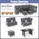 7 Pieces Patio Dining Furniture Set with Soft Cushions and Ottomans
