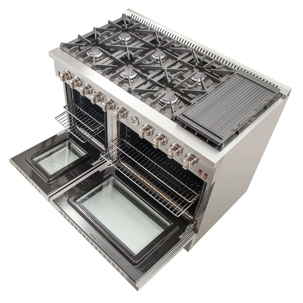 Forno®Alta Qualita 48" Gas Range in Stainless Steel Manual Ignition
