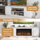 Fireplace TV Stand for TVs up to 80 Inch with 3 Adjustable Shelves
