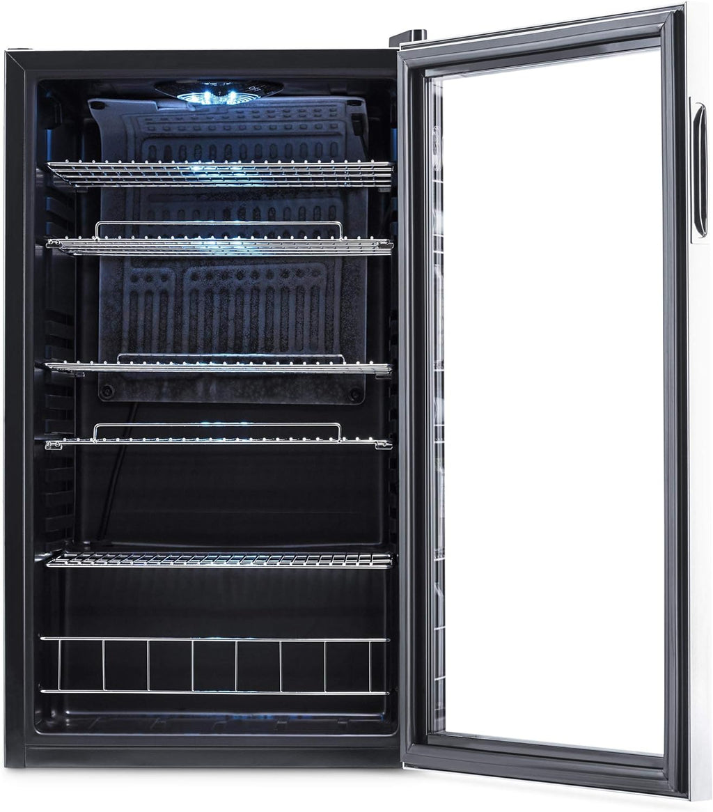 Beverage Refrigerator Cooler | 126 Cans Free Standing with Right Hinge Glass Door | Mini Fridge Beverage Organizer Perfect For Beer, Wine, Soda, And Cooler Drinks