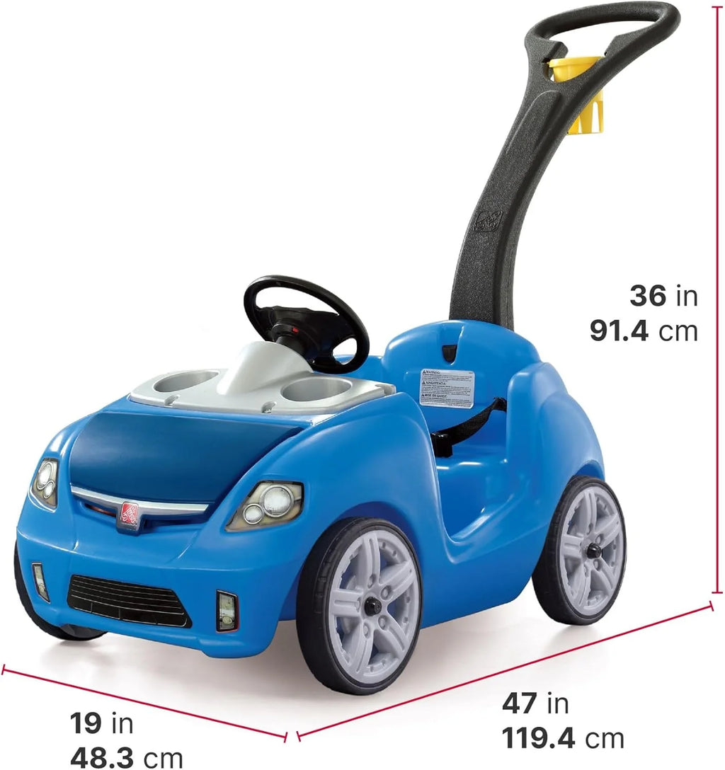 Step2 Whisper Ride II Ride On Push Toy Car, Pink – Ride On Car with Included Seat Belt, Easy Storage and Transport, Makes a Great Stroller Alternative