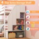 Home Wood Bunk Bed with Guard Rail and 4-step Storage Stairs No Box Spring Needed