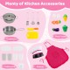 Wooden Kitchen Playset with Lights and Sounds for Ages 3+