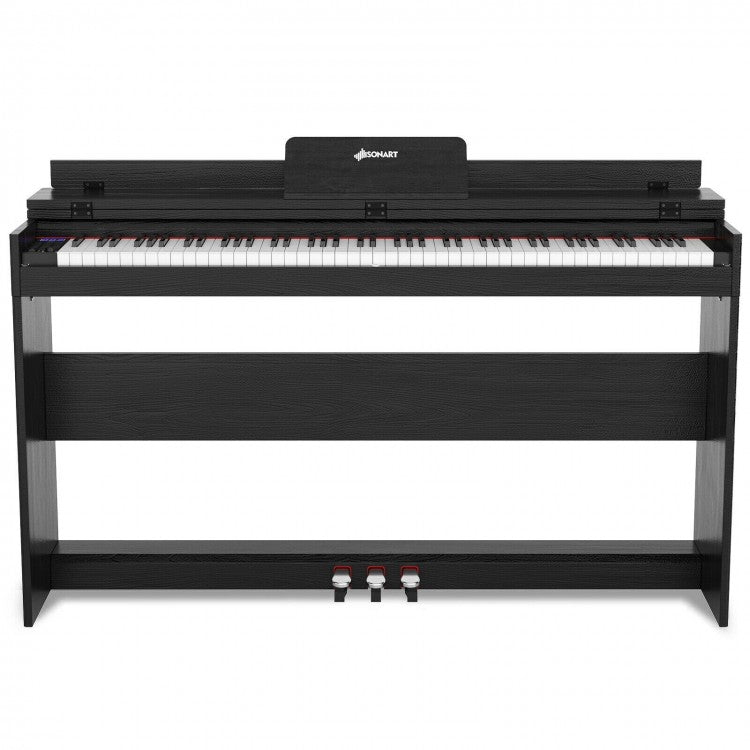 88 Key Full Size Electric Piano Keyboard with Stand 3 Pedals MIDI Function