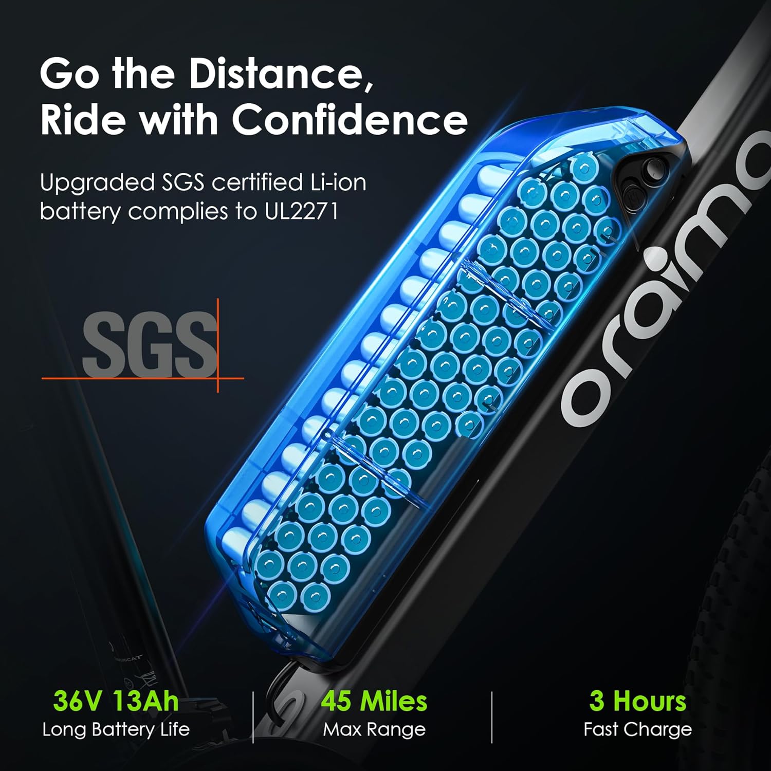 Adult Electric Bike, 350W BAFANG Motor (500W Peak), 4A 3H Fast Charging, 468Wh Li-Ion Battery, 21 Speed Gears, Air Saddle, 45 Miles 20 MPH 26" Mountain Bike Electric Bike, ANSI/CAN/UL2849 Compliant
