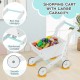 Wooden Kids Supermarket Playset with Cash Register and Shopping Cart