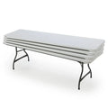 4-Pack Commercial Stacking 8 ft Folding Table - White (80344)