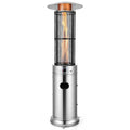 41000 BTU Standing Propane Patio Heater with Wheels, Stainless Steel Round Glass Tube Gas Outdoor Heater