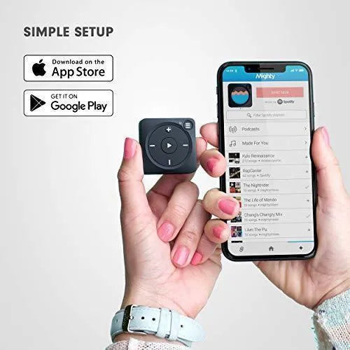 Mighty Vibe Spotify and Amazon Music Player – Bluetooth & Wired Headphones – 1,000+ Song Storage – No Phone Needed – Blue