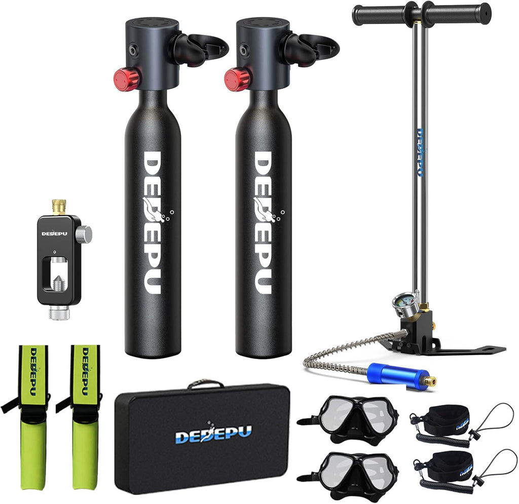 Scuba Diving Tank,0.5L Constant Pressure Mini Scuba Tank, Dive Tanks with On-Off Valve, 5-10 Minutes Underwater Capability, Portable Mini Scuba Tanks, Scuba Diving Tanks with Pump