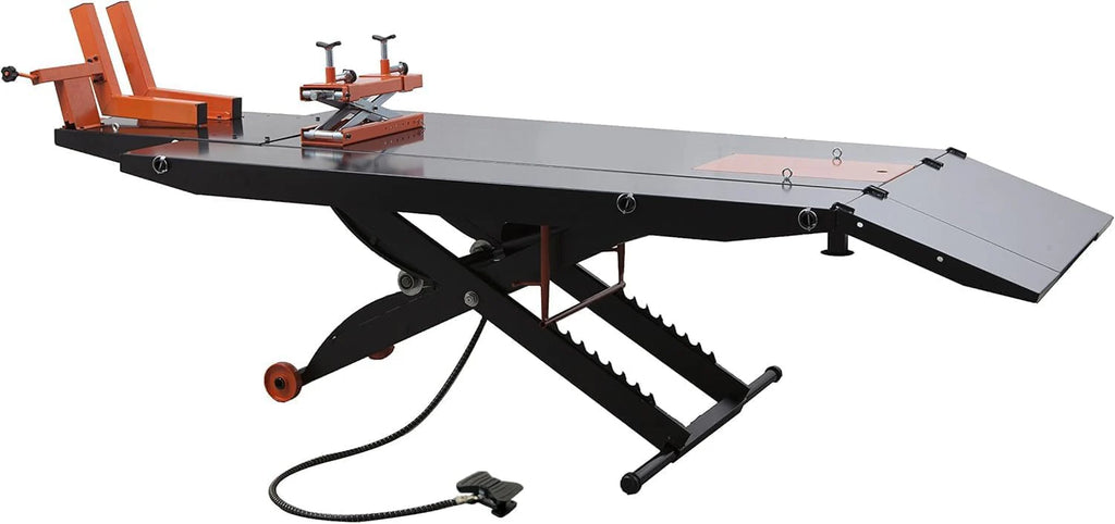 APlusLift MT1500X 1500LB Air-Operated Motorcycle & ATV Lift Table �C 48" Wide with Side Extensions, 2-Year Warranty