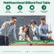 Folding Portable Billiards Table Game Set with Adjustable Foot Levelers