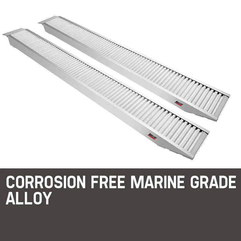 BULLET Pair of 2.5m Aluminium Loading Ramps, 2800kg capacity