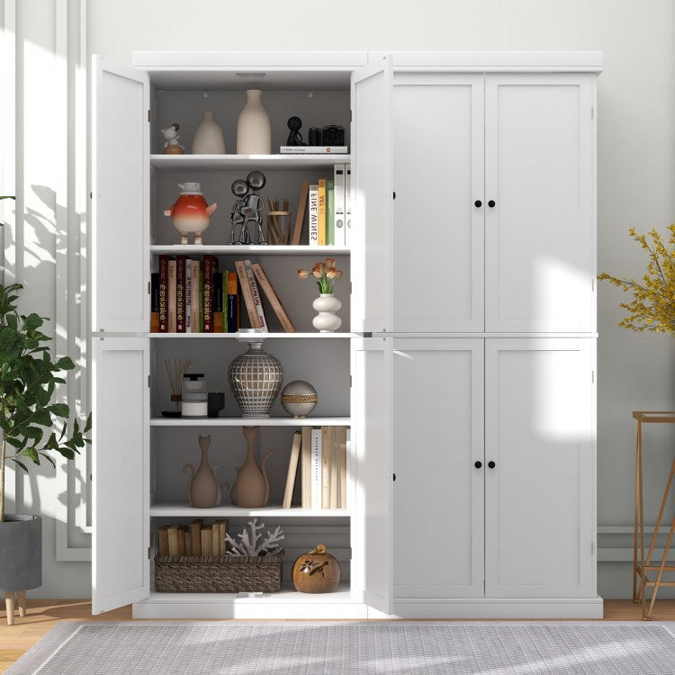 72.5 Inches Tall Buffet Cabinet with 6-Tier Shelves and 4 Doors