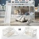 Twin Over Twin Bunk Wooden Low Bed with Slide Ladder for Kids