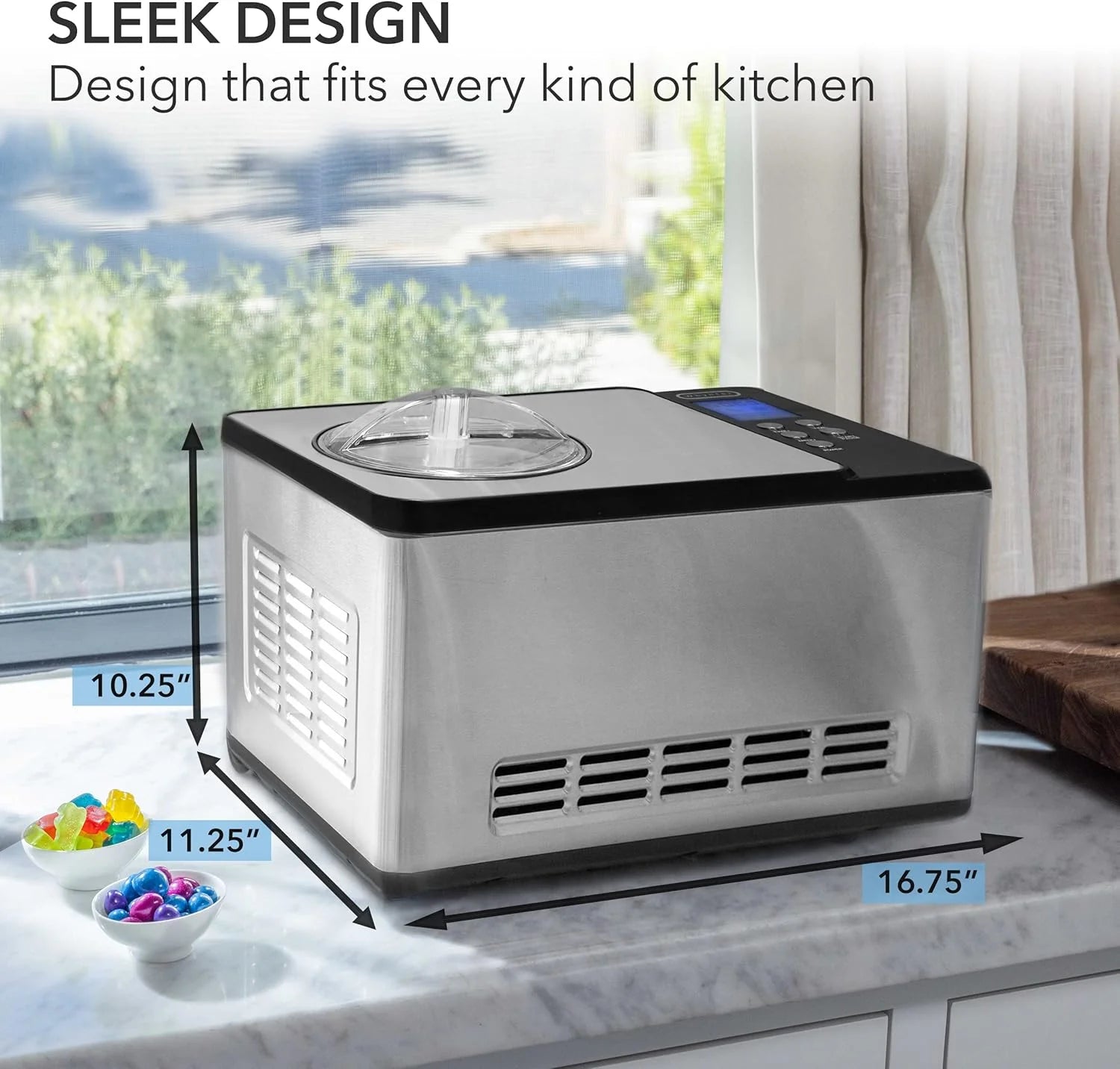Whynter ICR-300SS 0.5-Quart Stainless Steel Rolled Ice Cream Maker With Compressor