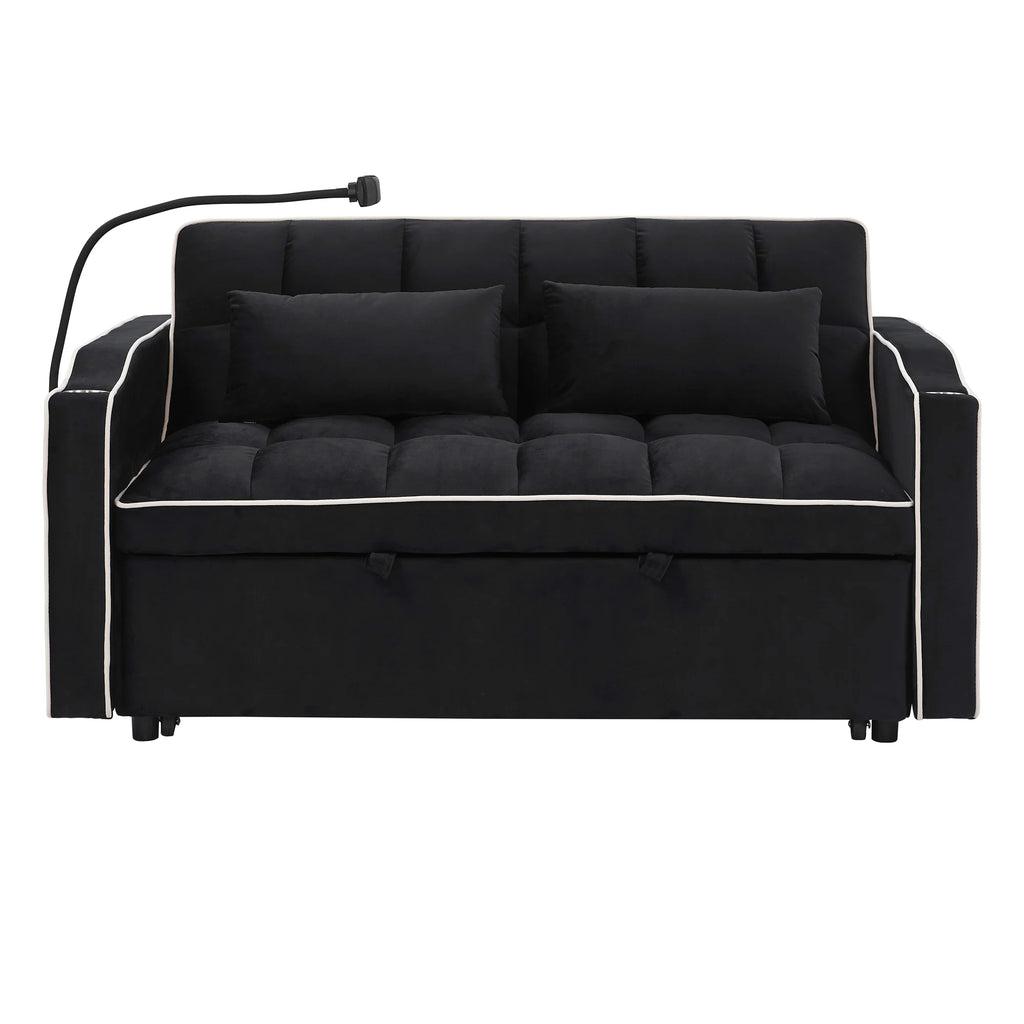 Fashionable modern and multi-functional foldable velvet sofa bed