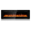 60" Ultra-Thin Electric Fireplace Insert, 1500W Recessed & Wall-mounted Fireplace Heater with 12 Flame Colors