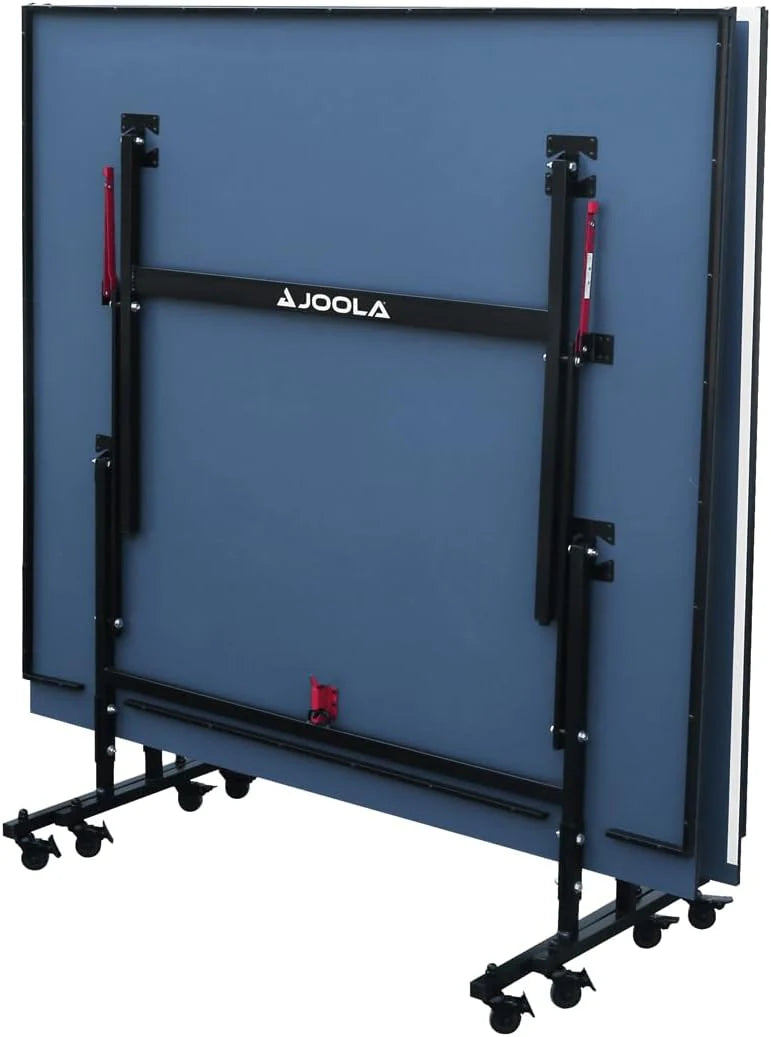 JOOLA Inside Professional MDF Indoor Ping Pong Table with Quick Clamp Table Tennis Net and Post Set - 10 Minute Easy Assembly - Tournament Quality - Foldable with Single Player Playback Mode