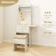 Compact Vanity Desk Set with 3-Color Lighted Mirror and Power Outlets