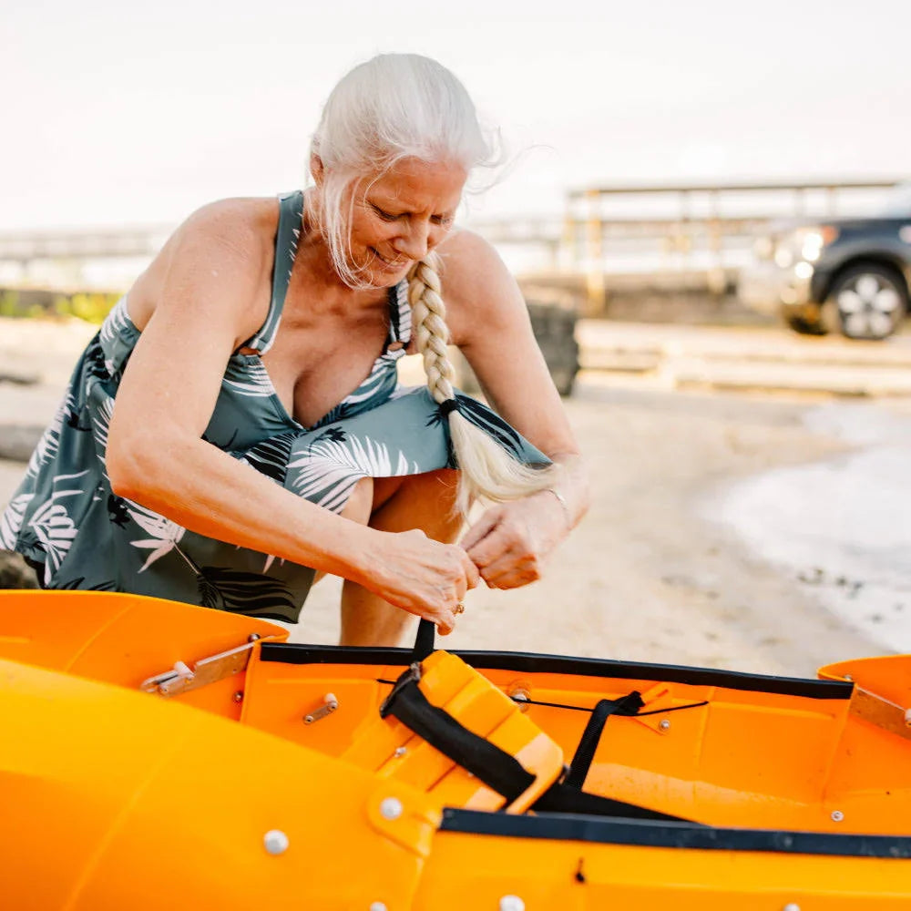 TUCKTEC Folding Kayak | Hard-Shell | 2-Minute Set-Up | Foldable, Portable Kayak Pink