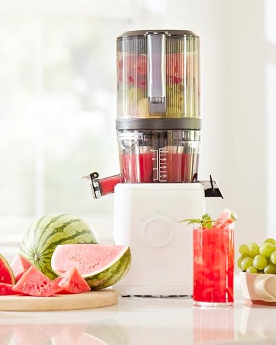 Nama J2 Cold Press Juicer – Self Feeding for Hands Free Operation with Wide Mouth Hopper for Whole Recipe Loading, Zero Waste Masticating Juicer For More Juice, Less Pulp – Easy Cleanup &amp; Assembly: Home &amp; Kitchen