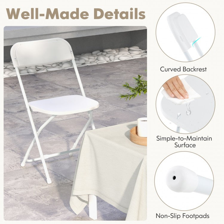 4 Pack Metal Folding Chairs with Plastic Seat and Back