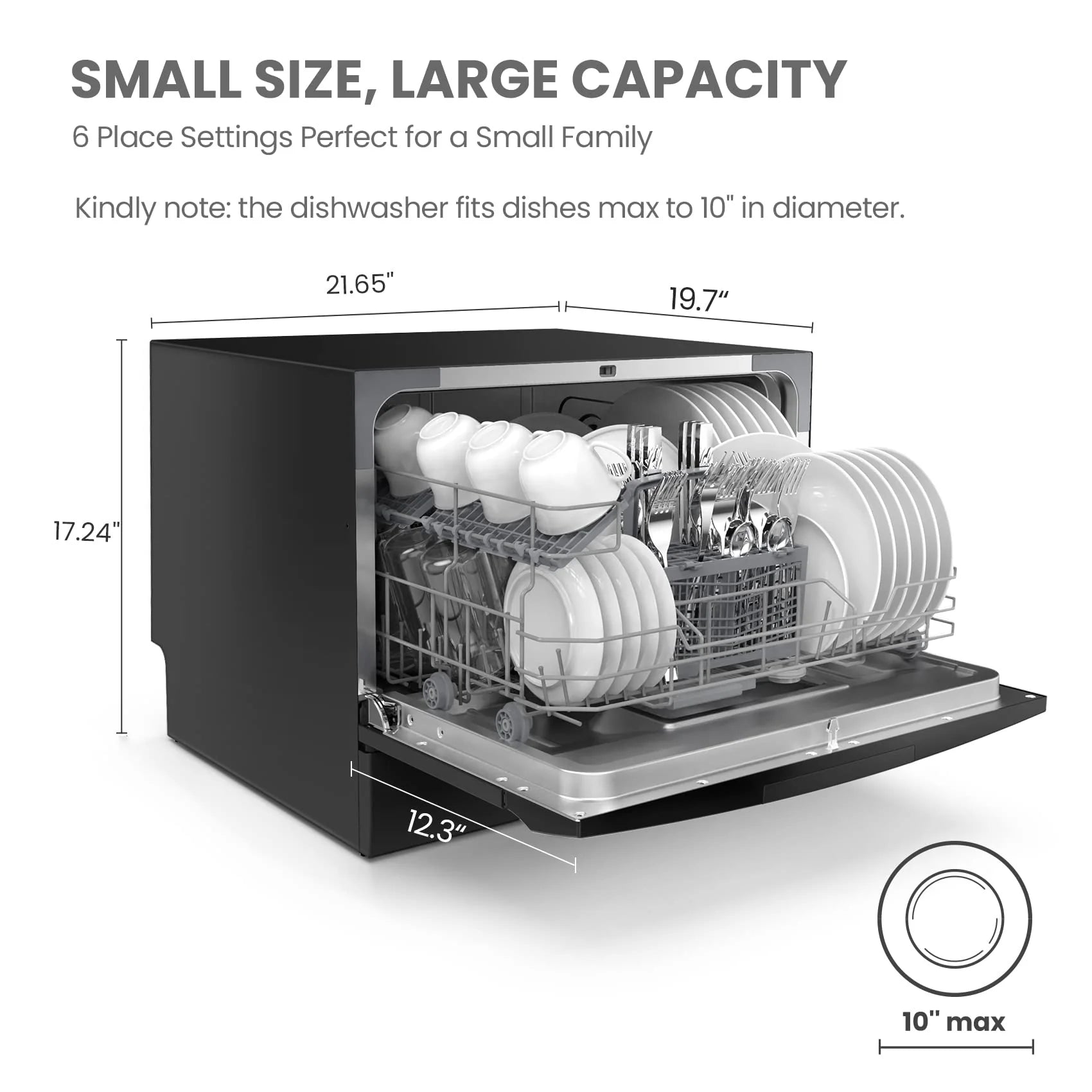 COMFEE' Portable Countertop Dishwasher for Dorm, RV& Apartment