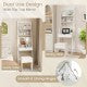 Vanity Desk Set with Flip Top Mirror, Hidden Storage Compartments and Cushioned Stool