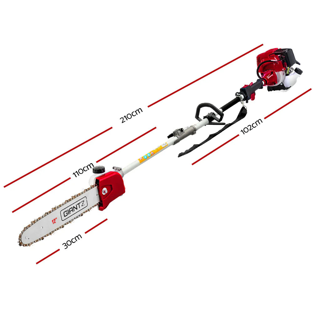 Giantz 65CC Pole Chainsaw Hedge Trimmer Brush Cutter Whipper Saw Snipper 7-in-1