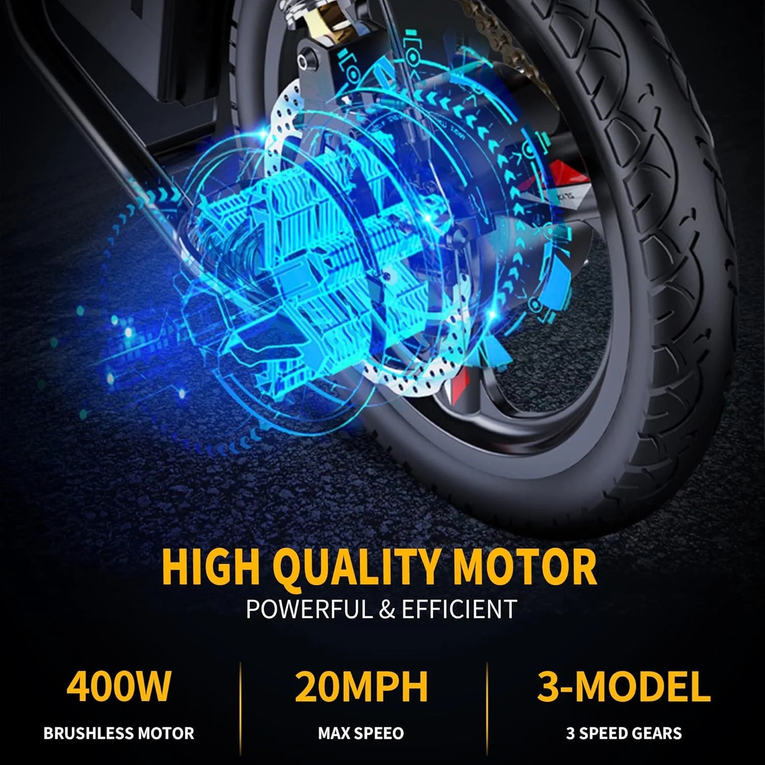 Ebikes for Adults, 400W Motor 22MPH Max Speed, 14�� Tire, 48V 15AH Removable Battery for Electric Bike, Multi-Shock Absorption, City Commuter, Foldable Adult Electric Bicycles